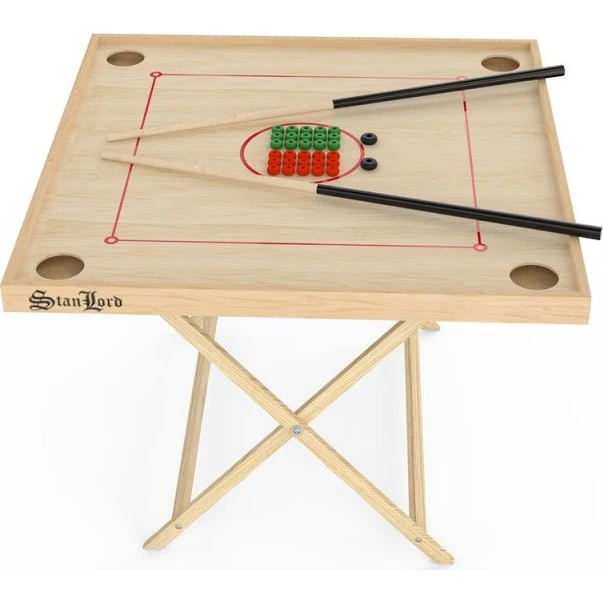 Stanlord Bobspil med foldebar ben i fyrretræ, 88x88cm