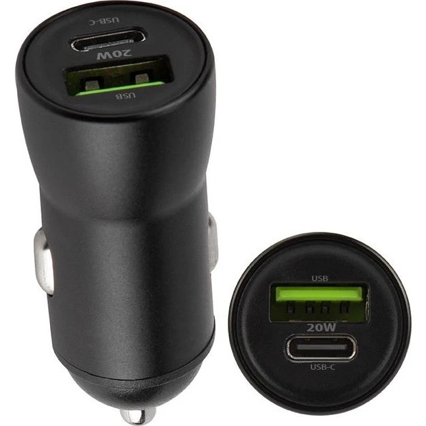 Maxlife MXCC-04 Biloplader 20W USB-C PD & QC3.0 - Sort