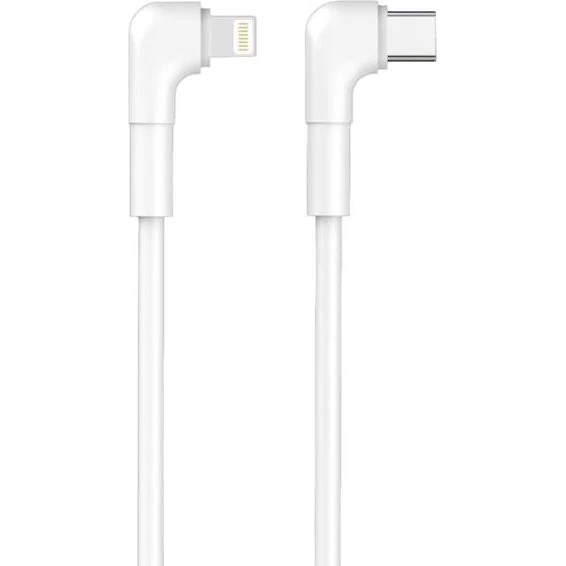Maxlife MXUC-09 USB-C til Lightning vinklet kabel, 1m, 27W, Hvid