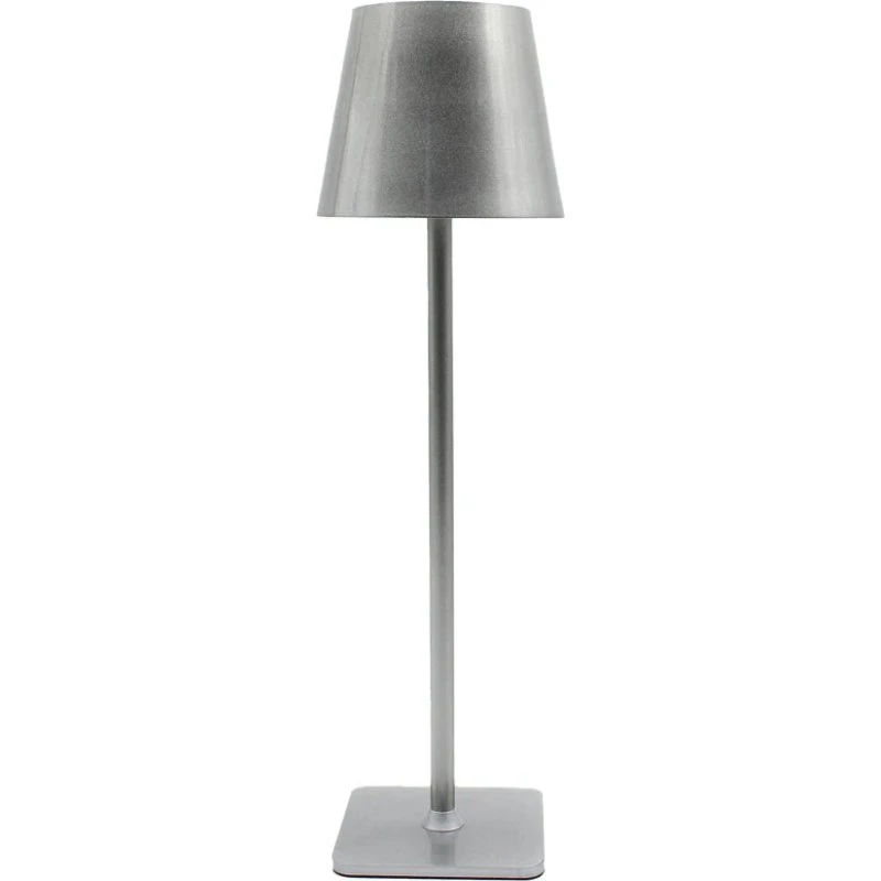 Opladelig LED bordlampe i sølv - Touch dæmpbar & IP54