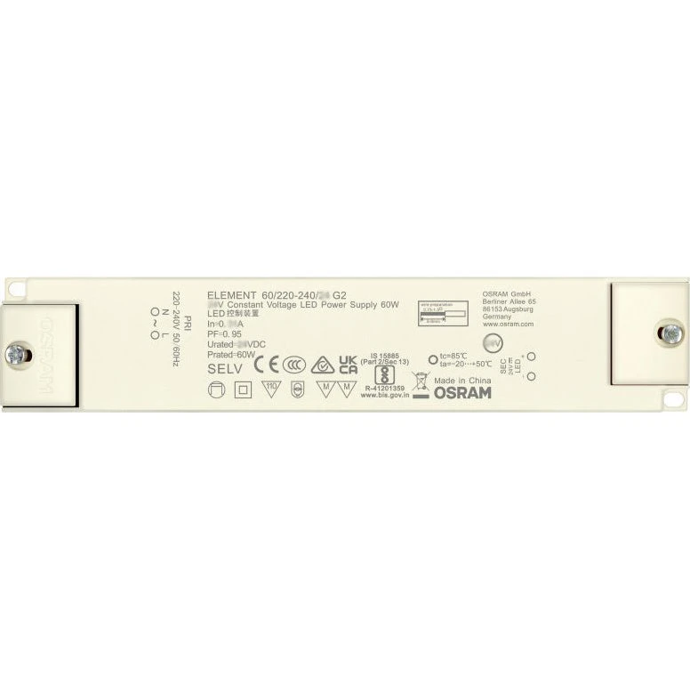 Osram 60W Strømforsyning - 12V DC, 5A, IP20 Indendørs