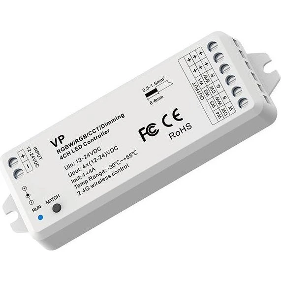 LEDlife rWave RGB+WW LED-controller - 12V/24V (72W/144W)