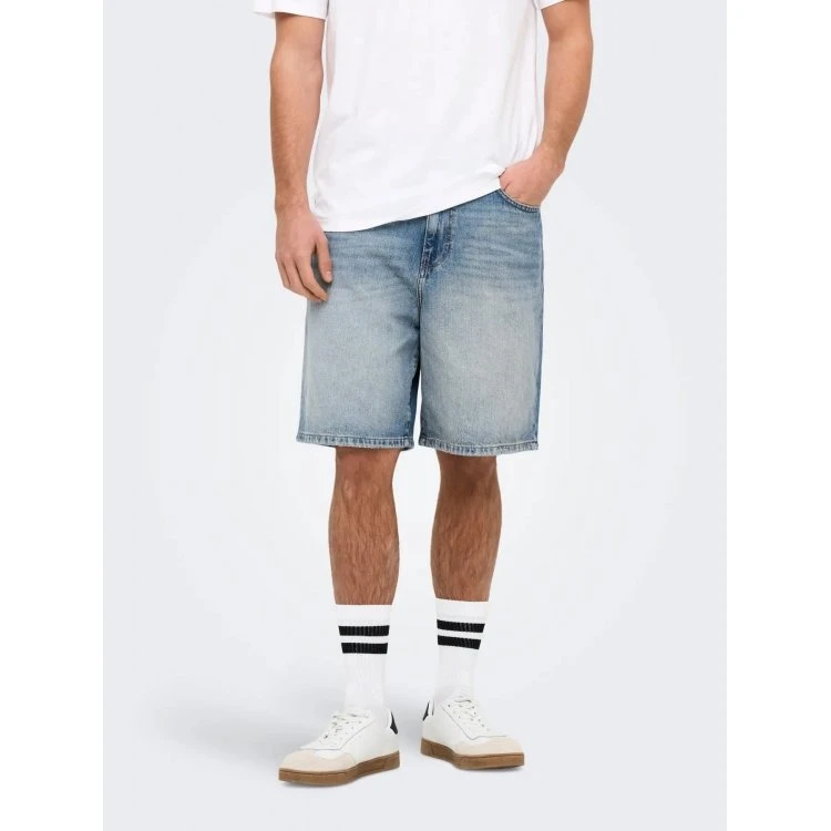 ONLY & SONS Denimshorts i blå til herre