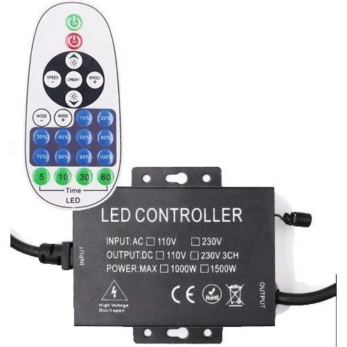 RF Trådløs Timer & Dæmper til 230V Neon COB - IP67 med Fjernbetjening