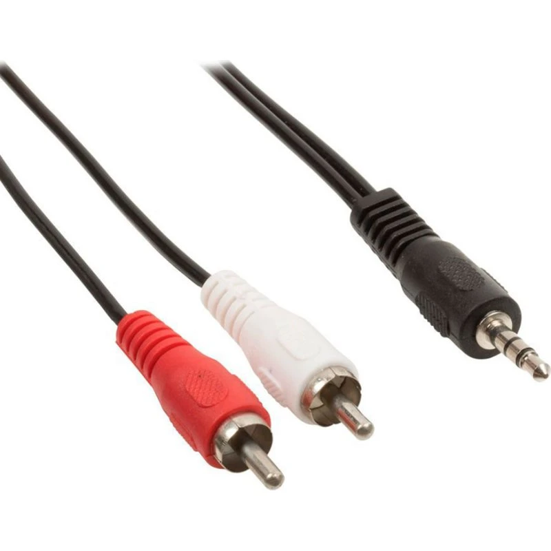 Nedis Minijack til phono (3,5 mm → 2x RCA) 1,5 m, sort