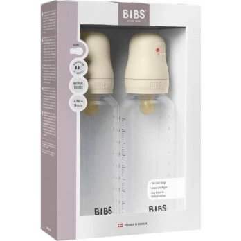 BIBS Sutteflaske Sæt 2x270 ml – Rund Latex Ivory