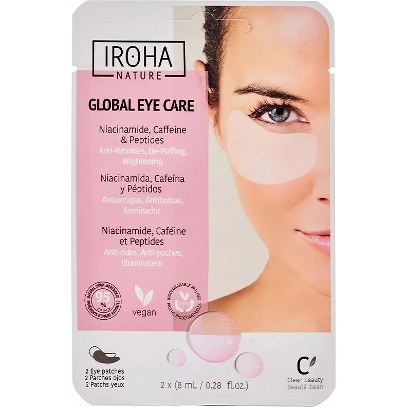 Iroha Nature Global Eye Care Niacinamid, koffein & peptider (2 stk)