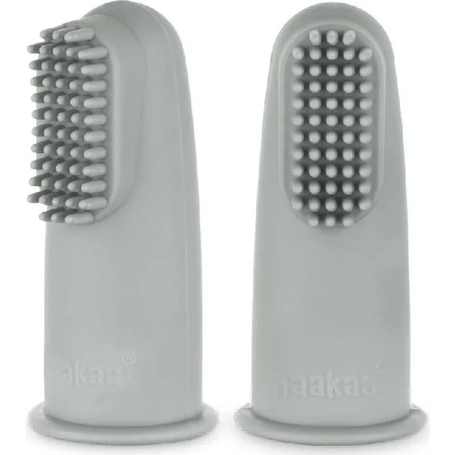 Haakaa Silikone Fingertandbørste – Suva Grey
