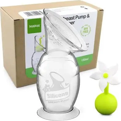 Haakaa Brystpumpe 150 ml med blomsterstopper