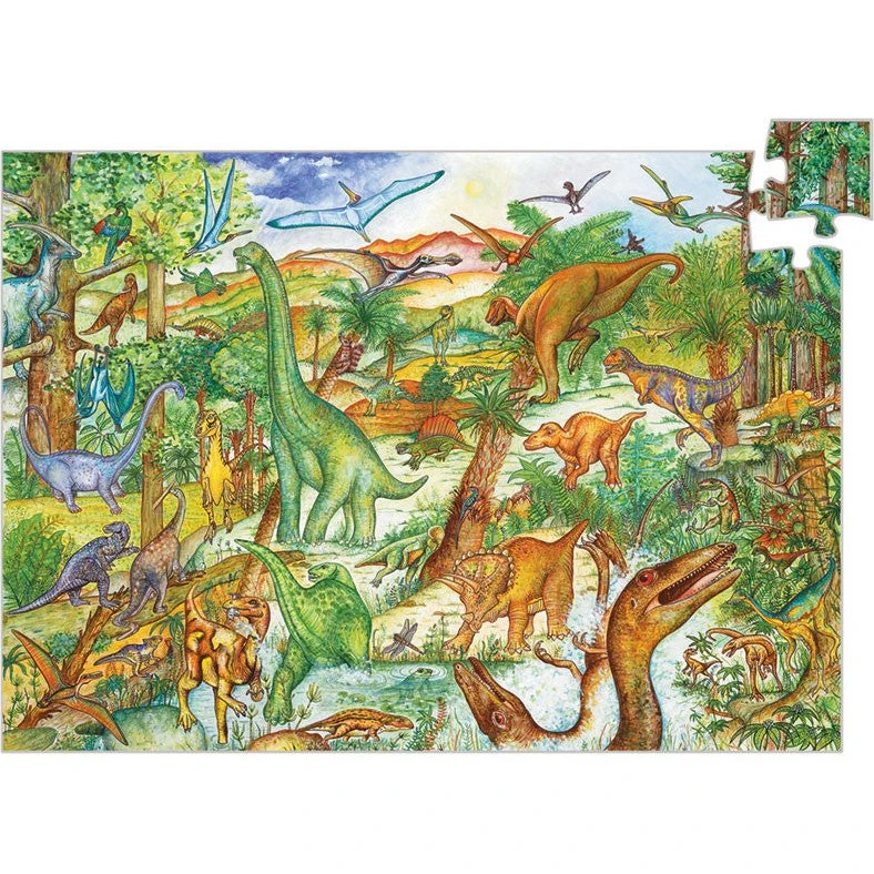 Djeco Observationspuslespil Dinosaurer, 100 brikker