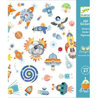 Djeco Klistermærker - Rummet, 160 stk