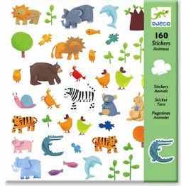 Djeco klistermærker – Vilde Dyr, 160 stk.