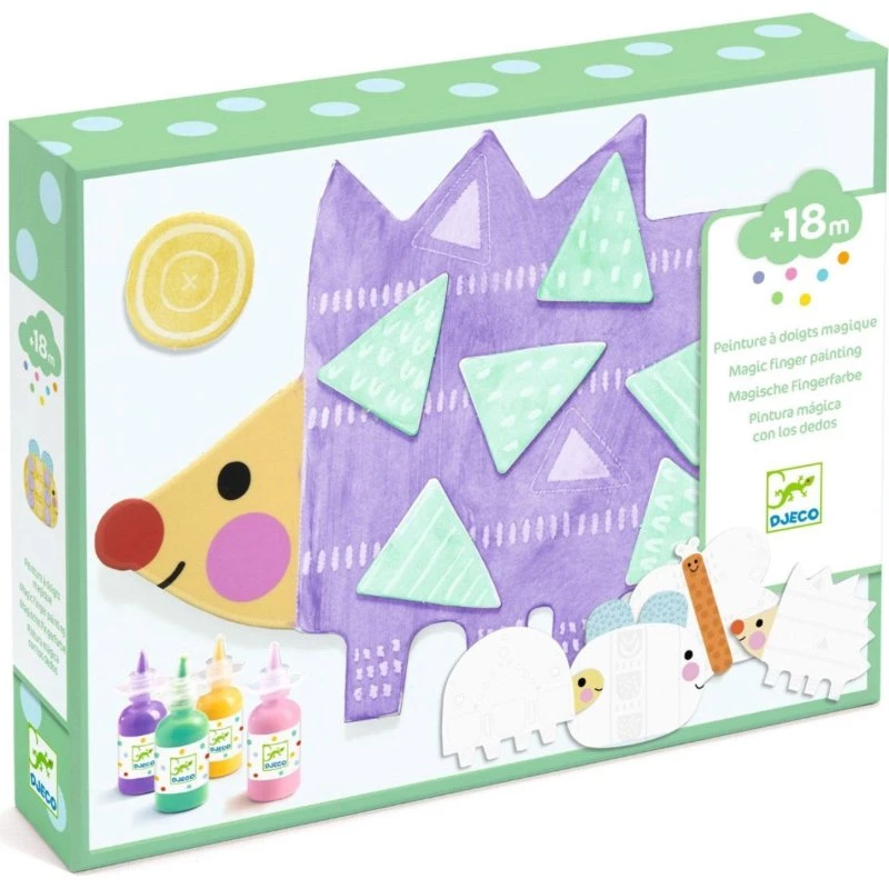 Djeco Kreativ Maleri, Små Former (fingermaling & klistermærker)