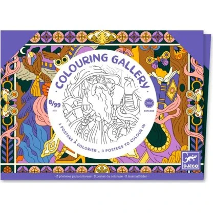 Djeco Farvelægningsplakater - Helte, 3 stk