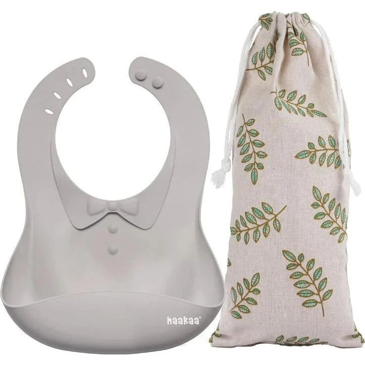 Haakaa Silikone Hagesmæk Suva Grey – Vandtæt