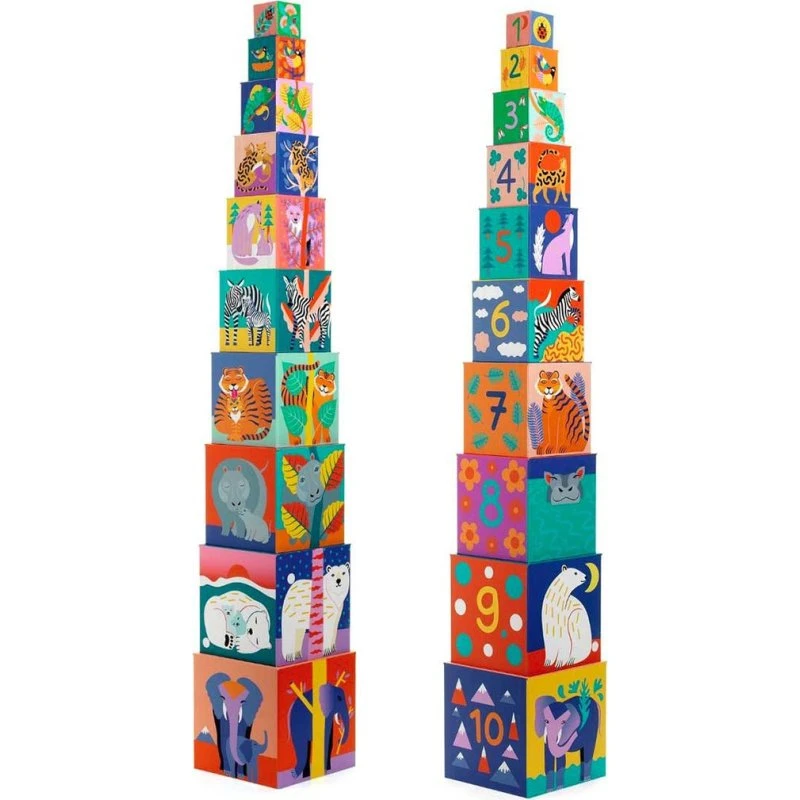 Djeco Stableklodser 'Vilde Dyr' – 10 kasser