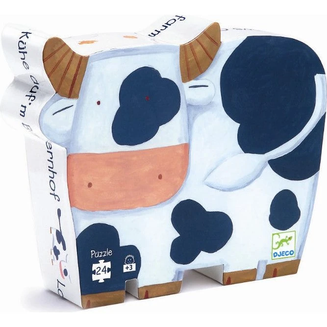 Djeco Silhuetpuslespil Ko på gården, 24 brikker