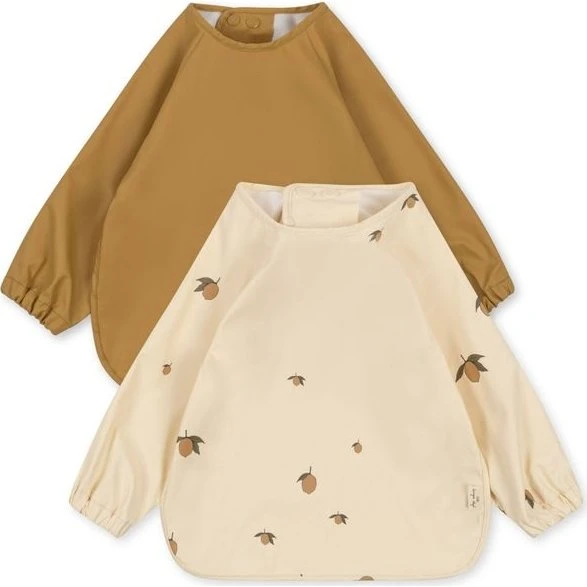 Konges Sløjd Hagesmæk 2-pak med ærmer - Lemon (KS2474)