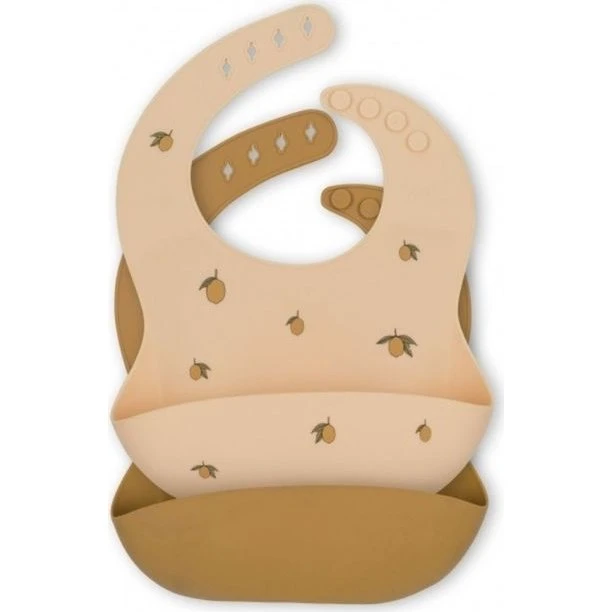 Konges Sløjd Silikone Hagesmæk 2-pak – Lemon/Almond