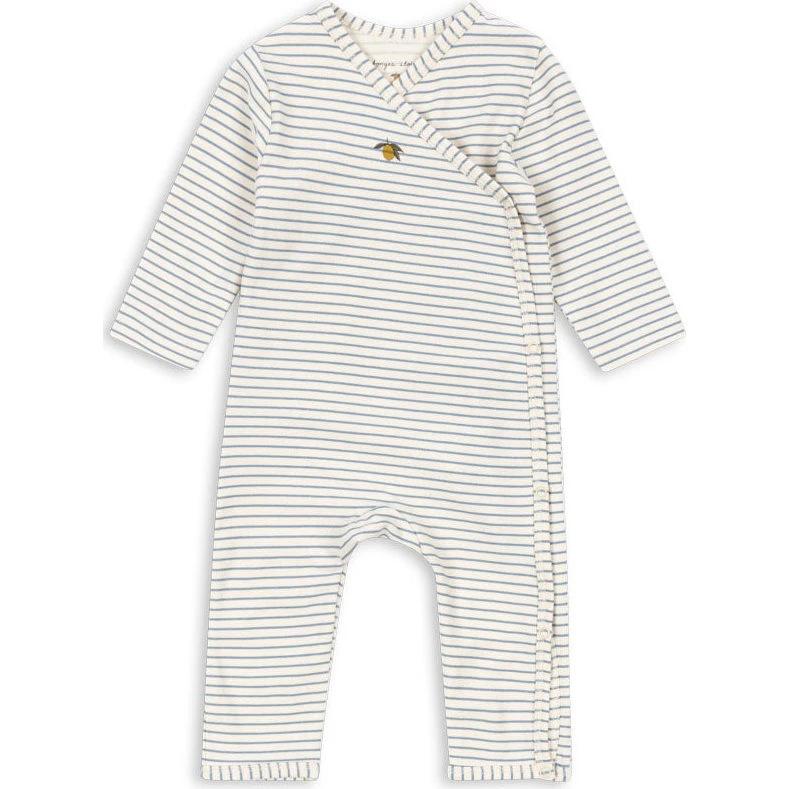 Økologisk Cache Cœur heldragt, stribet ecru - 95% bomuld