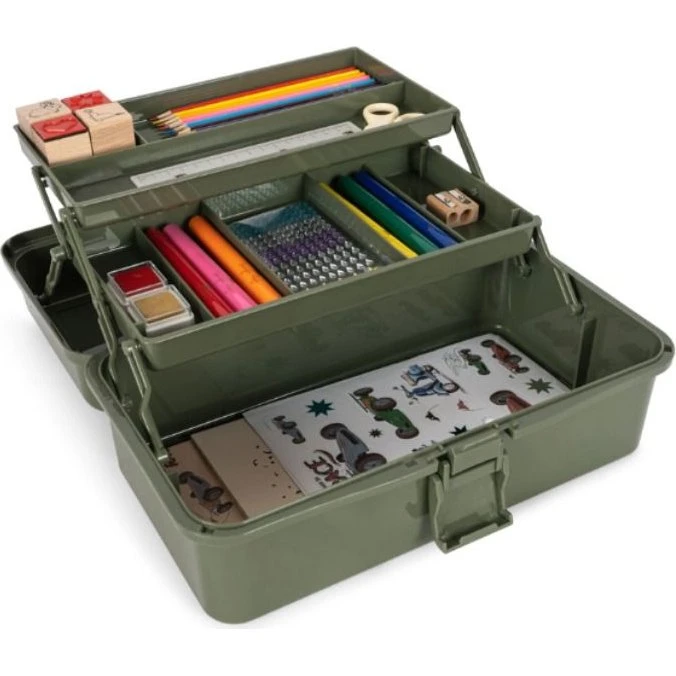 Konges Sløjd Creative Art Caddy m. indhold, Olivine
