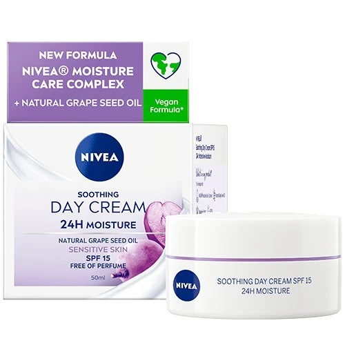 NIVEA Soothing Day Cream Sensitive SPF15, 50 ml