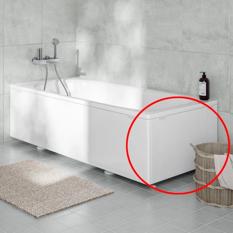 Ifö Caribia sidepanel til 80 cm badekar, hvid emaljeret stål