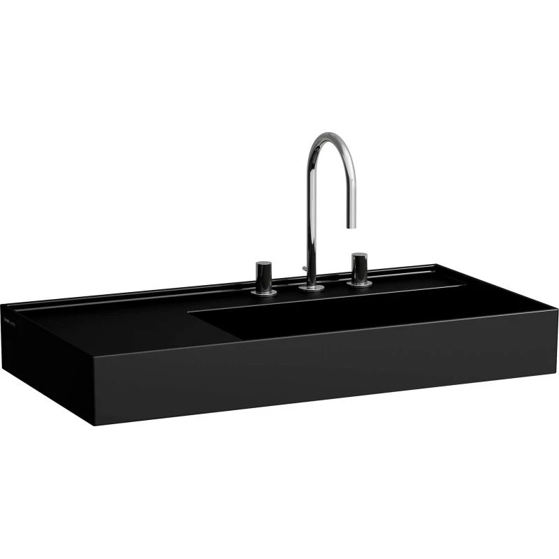 Kartell Laufen håndvask 90x46 cm mat sort, højre