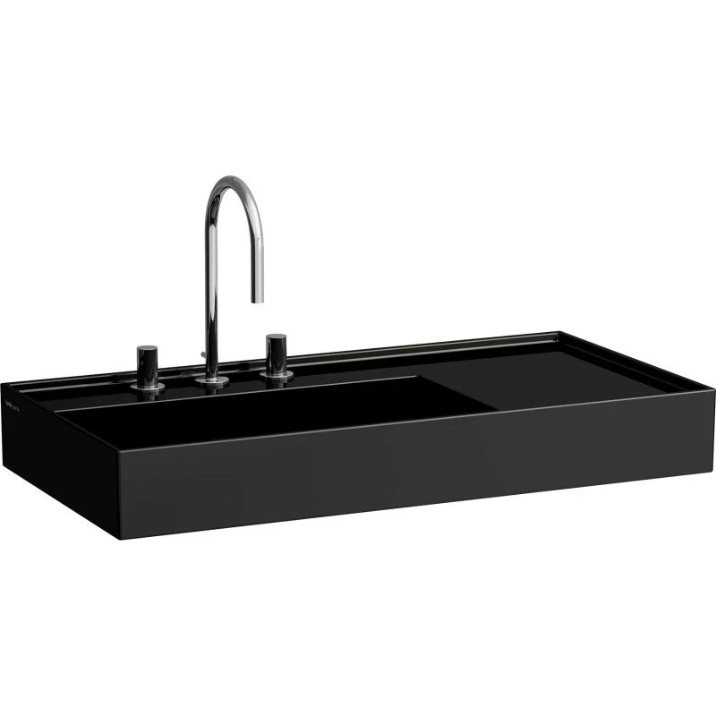 Kartell Laufen håndvask, 90x46 cm, sort, venstre