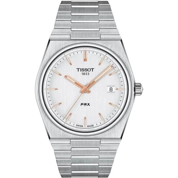 Tissot PRX herreur Ø40 stål med sølvskive og lænke