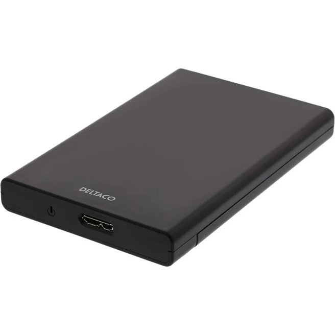 DELTACO M.2 SSD Kabinet, USB 3.1 Gen 1, Aluminium, Sort