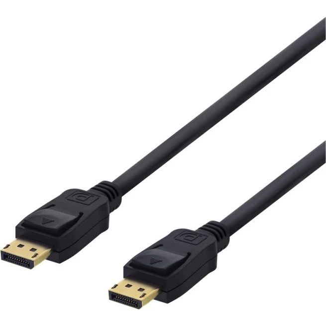 DELTACO DisplayPort-kabel, 0,5m, 4K UHD, DP 1.2, sort