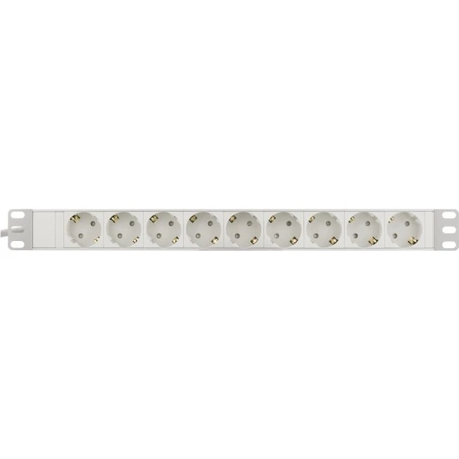 DELTACO Strømskinne 9xCEE 7/4 + 1xCEE 7/7, 3m, Hvid