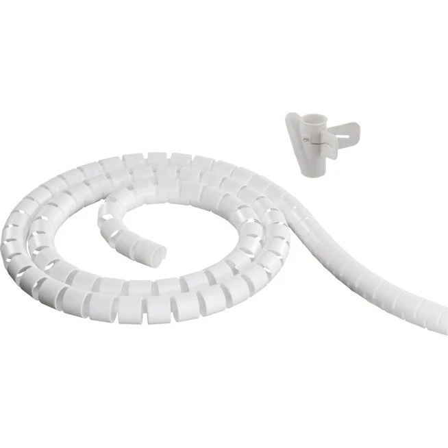 DELTACO Kabelskjulere i Nylon, 25mm, 20m, Hvid