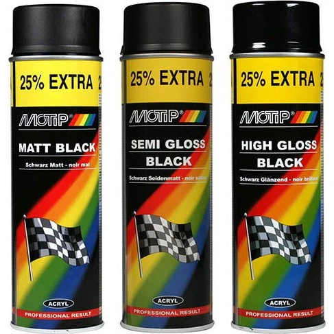 Motip Spraymaling Sort Satin Mat (500 ml)
