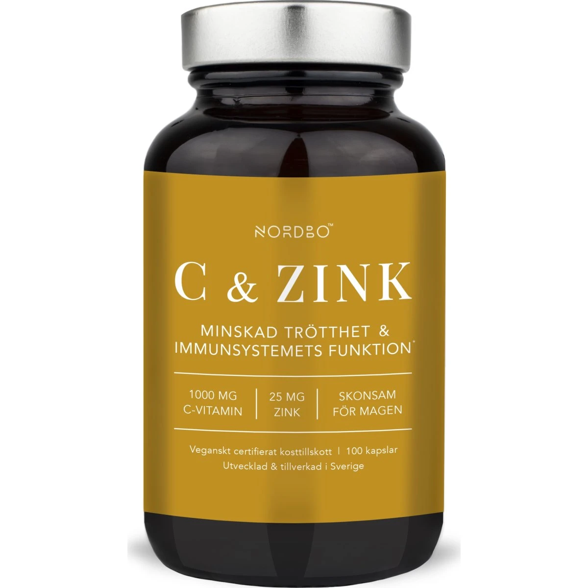 Nordbo C-vitamin og Zink 100 kapsler