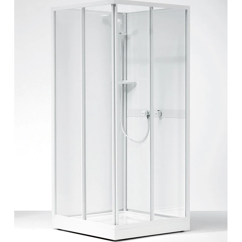 Contura Next NKH brusekabine 80x80 cm, hvid, klart glas