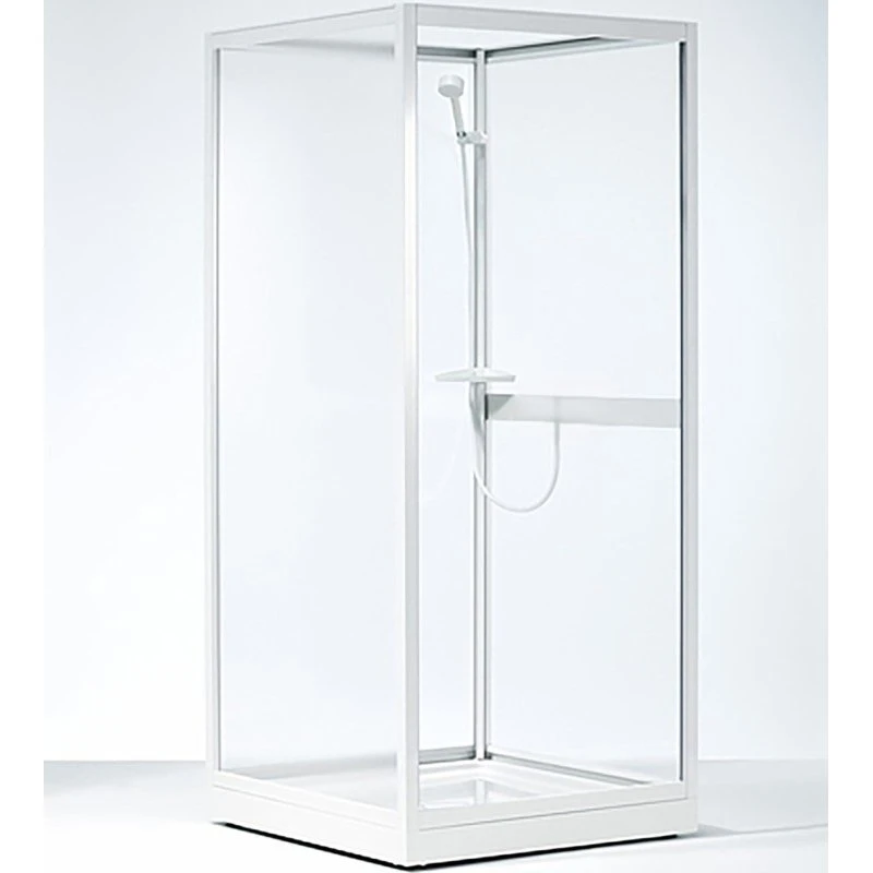 Contura Next NK brusekabine 90x70 cm, hvid profil, mønstret glas