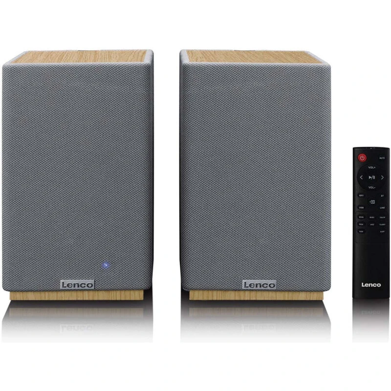 Lenco SPB-241WDGY boghyldehøjttalere 2x40W grå