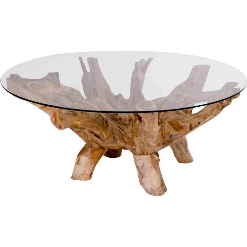 House Nordic Amazonas Sofabord - 110 cm i Teak og Glas