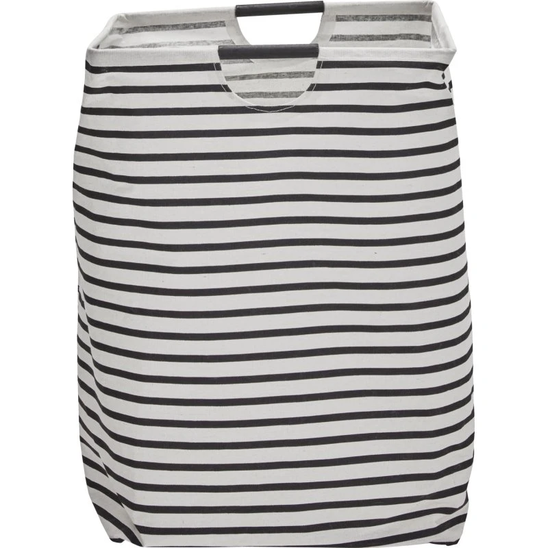 House Doctor Vasketøjspose Canva Stripes - Sort/Hvid - 60 cm