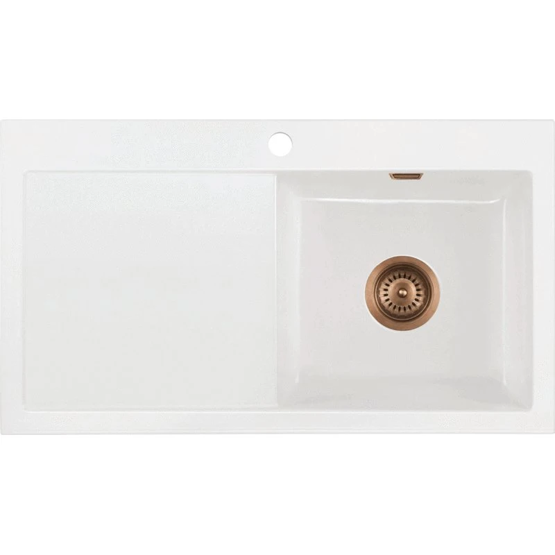 Lavabo Mera 90 køkkenvask i hvid keramik, 90 x 51 cm