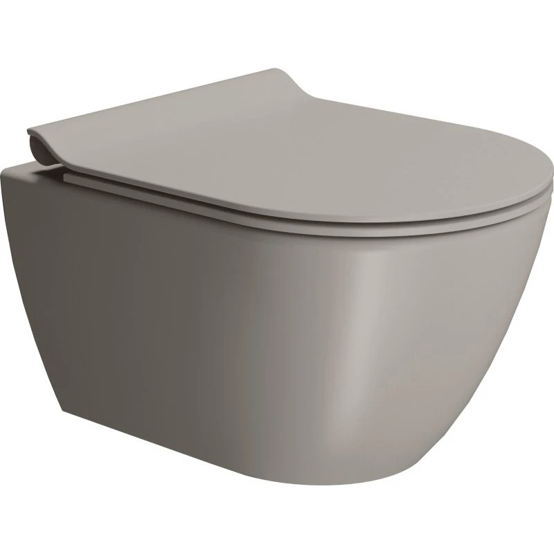 GSI Pura væghængt toilet, uden skyllekant, mat beige