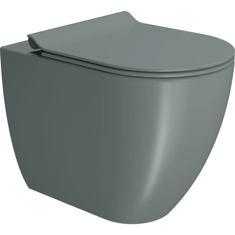 GSI Pura back-to-wall toilet, mat grøn, uden skyllekant