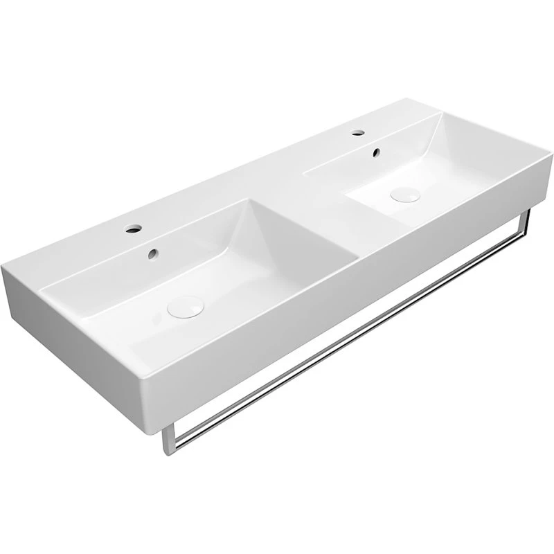 GSI Kube X håndvask 1200x470mm med hanehul & overløb, hvid