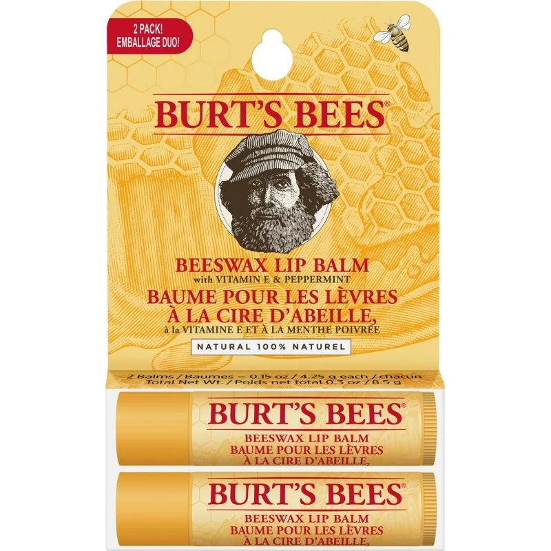 Burt's Bees Beeswax Lip Balm Duo - 2 stk.