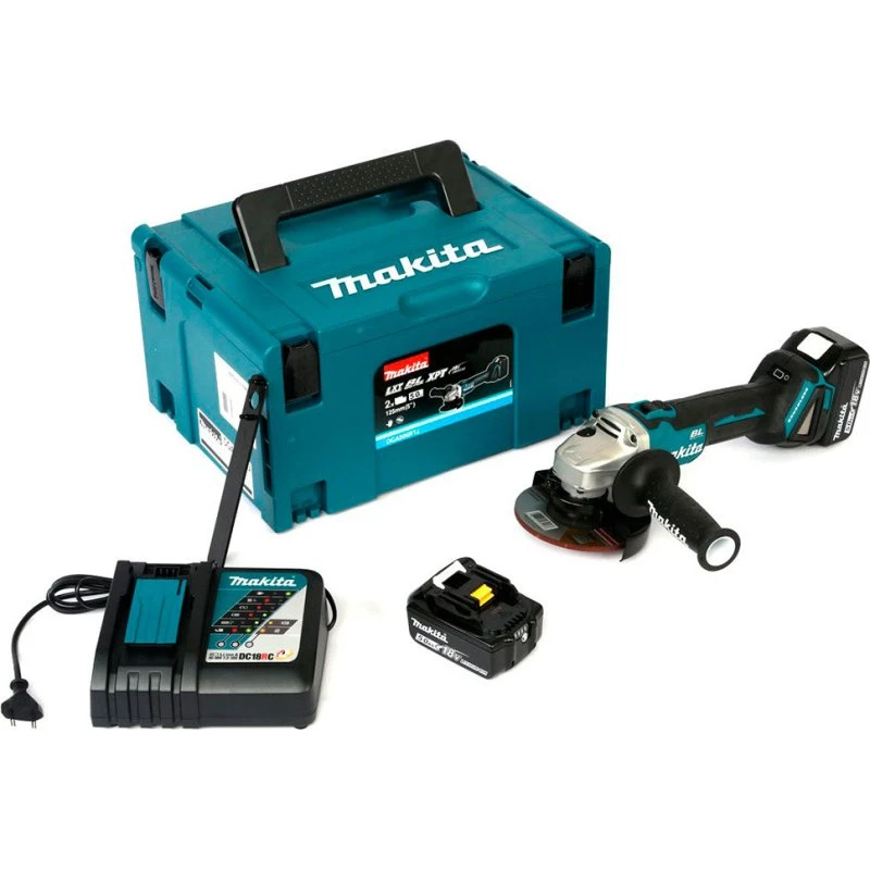 Makita DGA506RTJ vinkelsliber 18V Ø125 mm, 2x5,0Ah