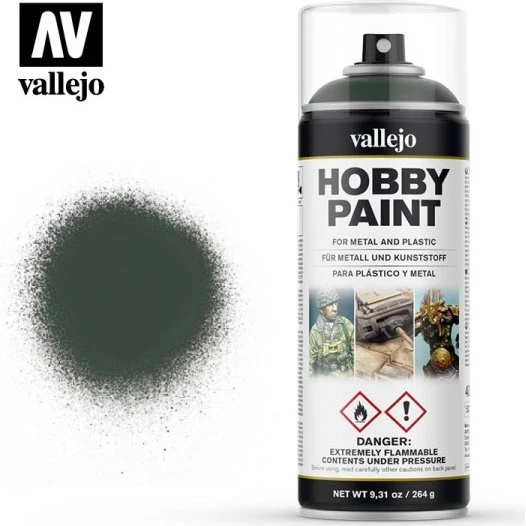 Vallejo Hobby Paint Primer Spray - Dark Green - 400ml