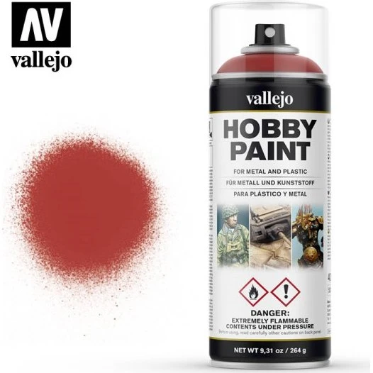Vallejo Hobby Paint Primer Spray - Scarlet Red - 400ml