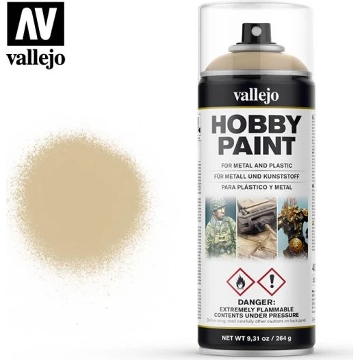 Vallejo Hobby Paint Primer Spray - Bone White - 400ml